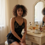 Satijnen Babydoll Shortama Set - Image 2