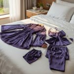 Luxe Satijnen Pyjama Set Dames – 4-delig - Image 3