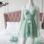 Dames babydoll satijn kant