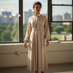 Elegante Satijnen Maxi Jurk met Strik