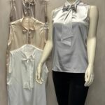 Satijnen blouse met strik