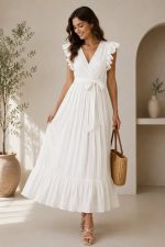 Dames Maxi Wrap Jurk – Elegante Plissé Zomerjurk - Image 3