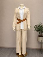 Luxe Driedelige Dames Set met Riem – Blazer, Blouse en Broek - Image 7
