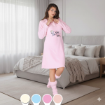 Dames fleece nachthemd set
