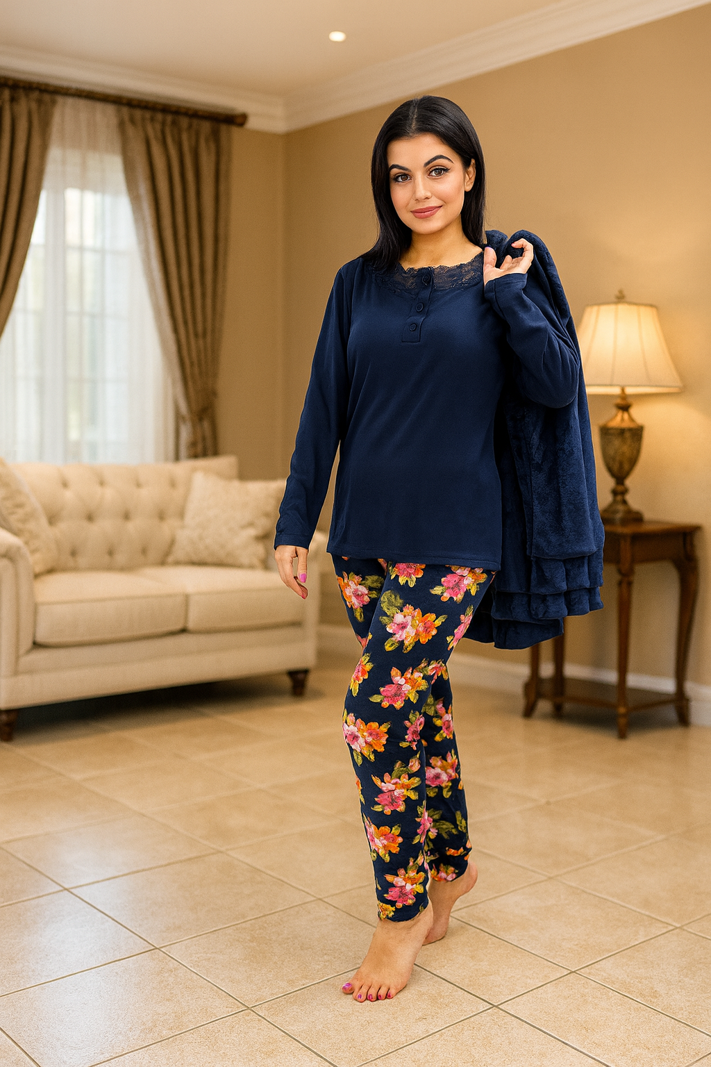 huispak pyjama set Warme damespyjama - Image 1