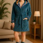 korte ochtendjas dames met capuchon