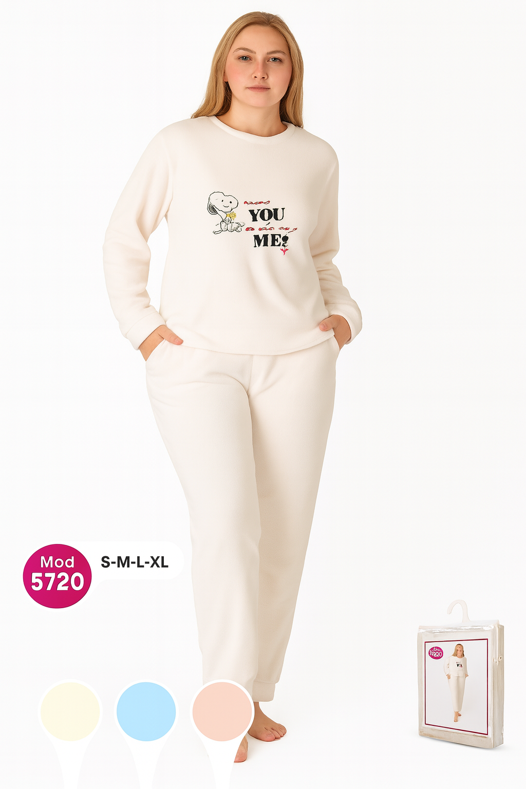 pyjama winter creme Dames winter Huispak / Pyjama Set - Image 1