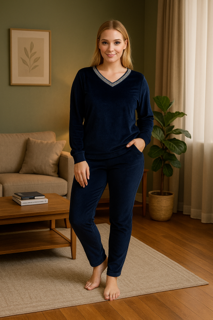 Dames Winter Pyjama Set van Velours