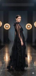 Nachtmode set met Kant & Tule | Elegante Lange Nachtjurk – Romantische Lingerie in Retro Stijl, 2-delig