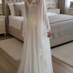 Bruidsset Nachtjapon & Kimono | Elegante Lange Nachtjurk met Tule & Kant – Romantische Bruidslingerie