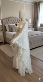 Bruidsset Nachtjapon & Kimono | Elegante Lange Nachtjurk met Tule & Kant – Romantische Bruidslingerie - Image 3