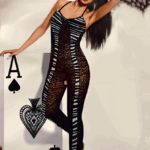 Sexy transparante mesh Lingerie jumpsuit met haaraccessoire