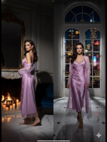 Luxe satijnen nachtjapon set  (satijn en Tule) - Image 2