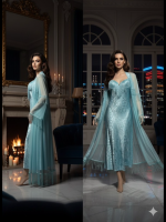 Luxe satijnen nachtjapon set  (satijn en Tule)