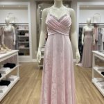 Lange Satijnen Avondjurk Dames – Elegante Gala Jurk met Kant & Verstelbare Bandjes – Luxe Feestjurk