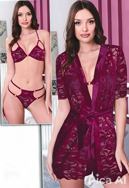 3-delige Kanten Lingerieset