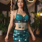 Bellydance Kostuum/Buikdanspak 3-delige