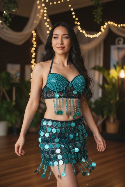 Bellydance Kostuum/Buikdanspak 3-delige