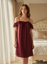 Off-shoulder nachtjurk dames - Image 2