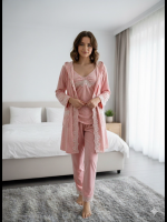 Damespyjamaset luxe 4-delige fluwelen