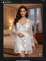 satijnen nachtjapon korte met kamerjas - Image 3