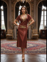 Luxe Egyptische Dans Kaftan – Elegante Abaya met Gouden Ornamenten - Image 4