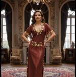 Luxe Egyptische Dans Kaftan – Elegante Abaya met Gouden Ornamenten - Image 4