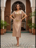Luxe Egyptische Dans Kaftan – Elegante Abaya met Gouden Ornamenten - Image 7