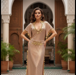 Luxe Egyptische Dans Kaftan – Elegante Abaya met Gouden Ornamenten - Image 7