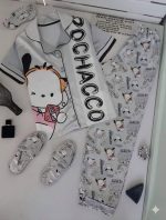 Satijnen Dames Pyjama Set – Cute Cartoon Style Huispak - Image 2
