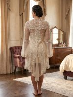Luxe Bruids Nachthemd met Kanten Kimono – Wit/Ivoor - Image 2